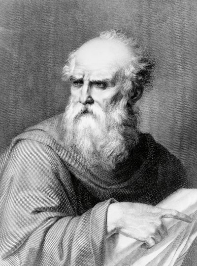 Portrét Marcuse Vitruvia Pollia známého jako Vitruvius (1. století př. n. l.), římského architekta a spisovatele, rytina Jacopa Bernardiho podle kresby Vincenza Raye od Jacopo Bernardi