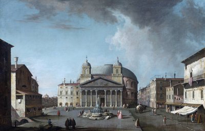 Pohled na Pantheon v Římě par Fabris, Jacopo (1689-1761). Olej na plátně, rozměr : 73x112,4, , Soukromá sbírka od Jacopo Fabris