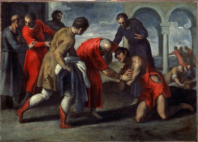 Návrat marnotratného syna. Obraz Jacopo Palma il Giovane mladší (1544-1628), po roce 1600. Olej na plátně. Italské umění, manýristický styl. Galleria dell