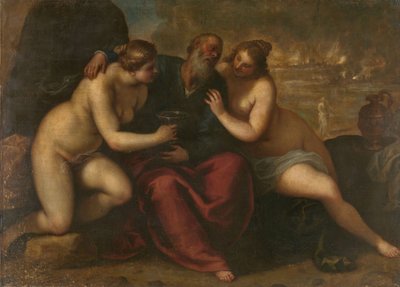 Lot a jeho dcery od Jacopo Il Giovane Palma