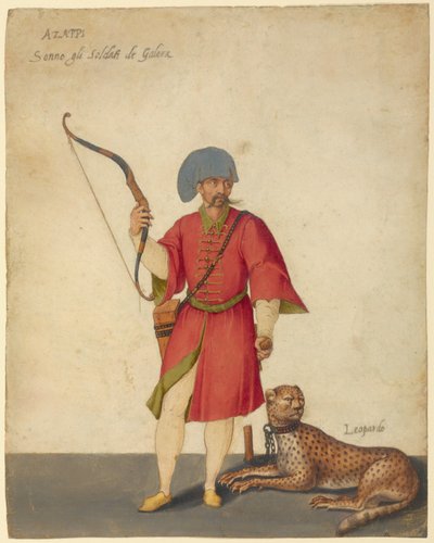 Lučištník Azappo s gepardem od Jacopo Ligozzi