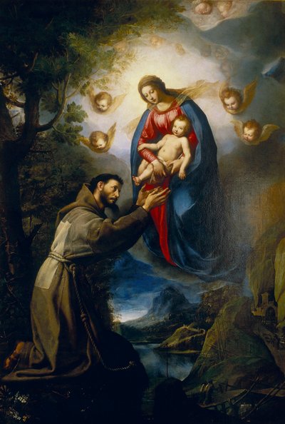 Zjevení Panny Marie svatému Františkovi od Jacopo Ligozzi