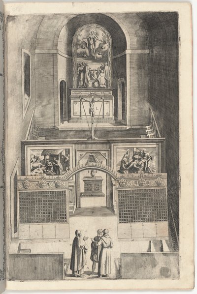 Interiér kostela minor [deska F] od Jacopo Ligozzi