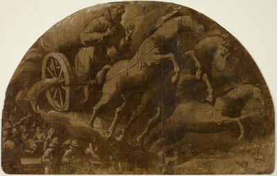Studie o vizi svatého Františka z Assisi odvezeného do nebe v ohnivém voze od Jacopo Ligozzi