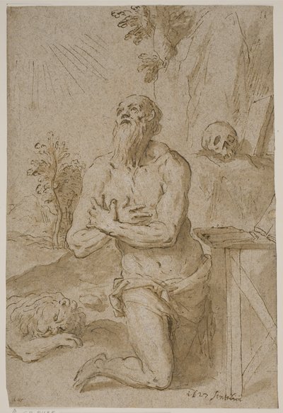 Svatý Jeroným v poušti od Jacopo Palma