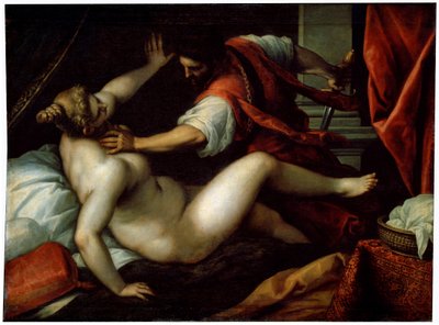 Tarquinius a Lucretia, 16. nebo začátek 17. století od Jacopo Palma
