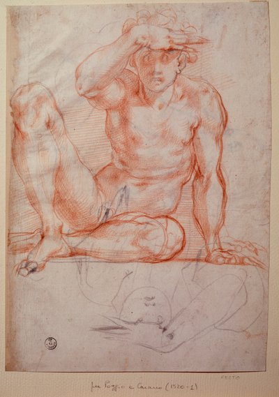 Nahý muž - Kresba od Jacopo Pontormo