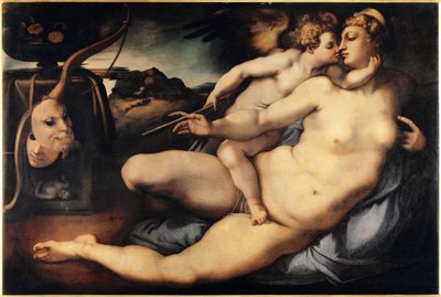 Venuše a Cupid (Venuše a Cupid) Malba Jacopa Carrucciho dit il Pontormo (Pontormo) (1494-1556) 1532-1534 Rozměr 128x197 cm Florencie, Galerie Accademia Itálie od Jacopo Pontormo