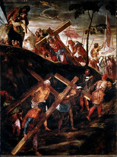 La Montee au Calvary (Křížová cesta) (Křížový kočár) Obraz Jacopo Robusti dit le Tintoret (Tintoretto) (1518-1594) 1566-1567 Sun. 515x390 cm venise, scuola di san Rocco od Jacopo Robusti Tintoretto