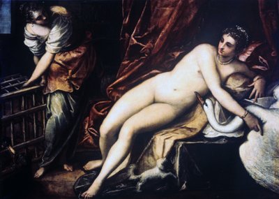 Leda a labuť, 1550-1560 od Jacopo Robusti Tintoretto