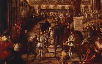 Filip II. přijat Francescem Gonzagou v Mantově od Jacopo Robusti Tintoretto