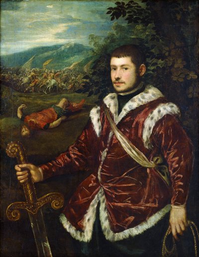 "" Portrét mladého muže řekl, že David zabil Goliáta "" Obraz Jacopo Tintoretto (Tintoretto) (1518-1594) Circa 1555 Národní muzeum západního umění, Tokio Japan od Jacopo Robusti Tintoretto