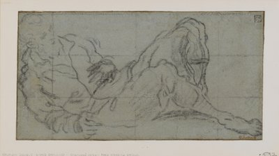 Ležící mužská postava, 1560-9 (křída na papíře) od Jacopo Robusti Tintoretto