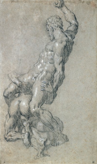 Samson Killing the Philistines (dřevěné uhlí na papíře) od Jacopo Robusti Tintoretto