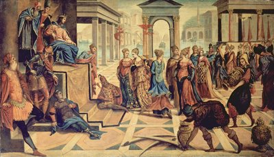 Šalamoun a královna ze Sáby od Jacopo Robusti Tintoretto