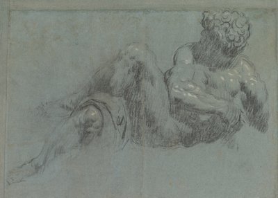 Studie podle Michelangela Giorno, asi 1550-55 (křída na papíře) od Jacopo Robusti Tintoretto