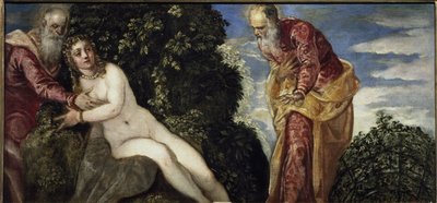 Suzanne a starší - Olej na plátně, kolem roku 1555 od Jacopo Robusti Tintoretto