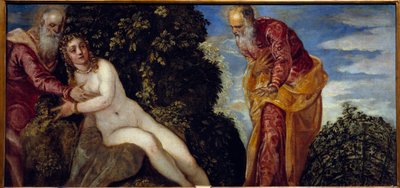 Suzanne a starší Obraz od Jacopa Robusti dit le Tintoret ou Il Tintoretto (1518-1594) 16. století Sun. 0,58x1,16 m Madrid, Musee du Prado od Jacopo Robusti Tintoretto