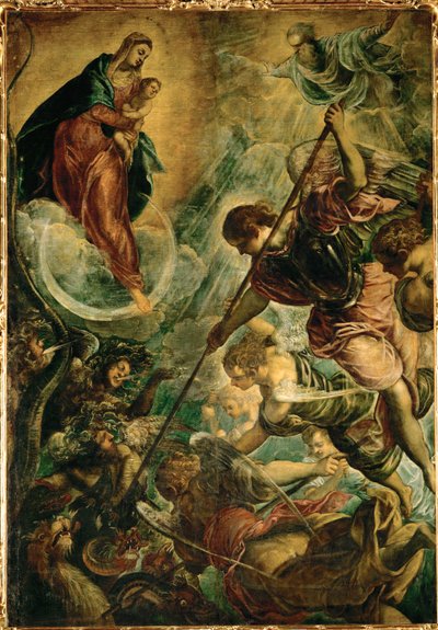 Archanděl Michael bojuje se Satanem od Jacopo Robusti Tintoretto