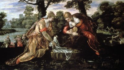 Nalezení Mojžíše, 16. století od Jacopo Robusti Tintoretto