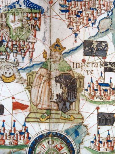 Císař Svaté říše římské, detail z renesanční mapy Evropy, Jacopo Russo od Jacopo Russo