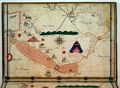Paní Ital 550.0.3.15 fol.5v Mapa Rudého moře, z Carte Geografiche od Jacopo Russo