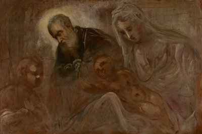 Svatá rodina s mladým svatým Janem Křtitelem od Jacopo Tintoretto
