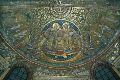 Korunovace Panny Marie, apsida baziliky S.Maria Maggiore, Řím, 1287-92 (mozaika) od Jacopo Torriti