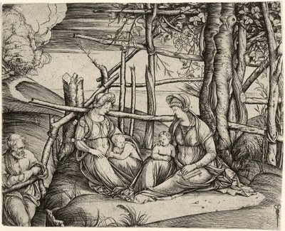 Svatá rodina se sv. Alžběta a Johannesknaben od Jacopo de Barbari