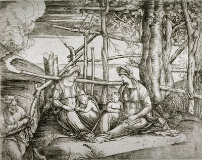 Svatá rodina se svatou Alžbětou od Jacopo de