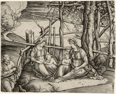 Svatá rodina se sv. Alžbětou a nemluvnětem sv. 1499-1501 od Jacopo de Barbari