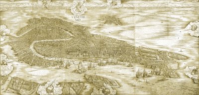 Pohled na Benátky od Jacopo de Barbari