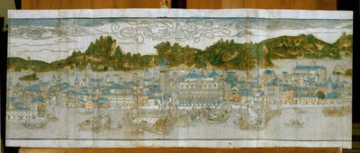 Benátky s náměstím svatého Marka, Dóžecím palácem a starou kampanilou... (dřevoryt) od Jacopo de