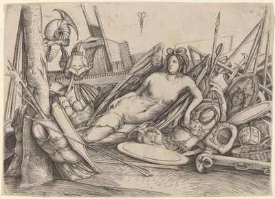 Vítězství ležící uprostřed trofejí, c. 15001503. od Jacopo de Barbari