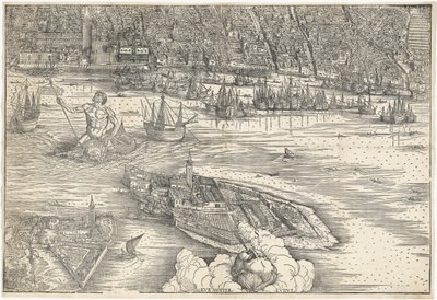 Pohled na Benátky [dolní centrální blok], 1500. od Jacopo de Barbari