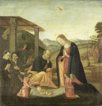 Klanění Ježíšku od Jacopo del Sellaio (circle of)