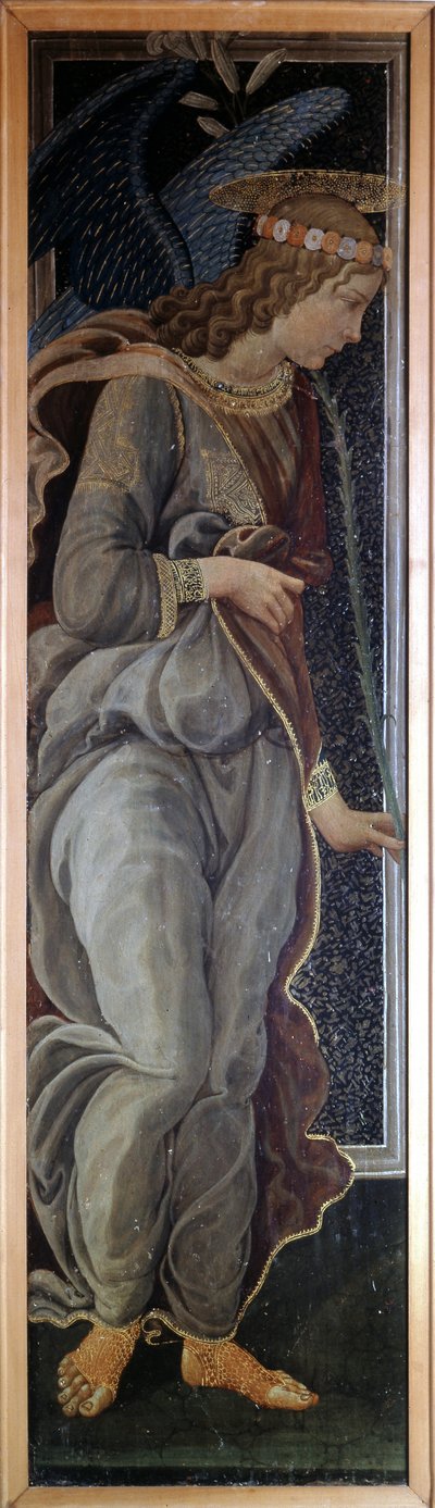 Prédelle zvěstování představující Anděla od Jacopo del Sellaio