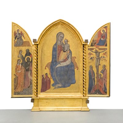 Madona s dítětem; Zvěstování; Ukřižování a svatí, kolem roku 1380 (panel) od Jacopo di Cione