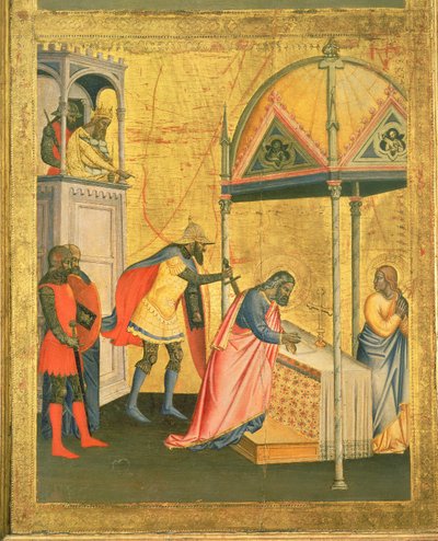 Umučení sv. Matouše, z oltářního obrazu sv. Matouše a výjevy z jeho života, kolem 1367-70 (tempera na panelu) od Jacopo di Cione
