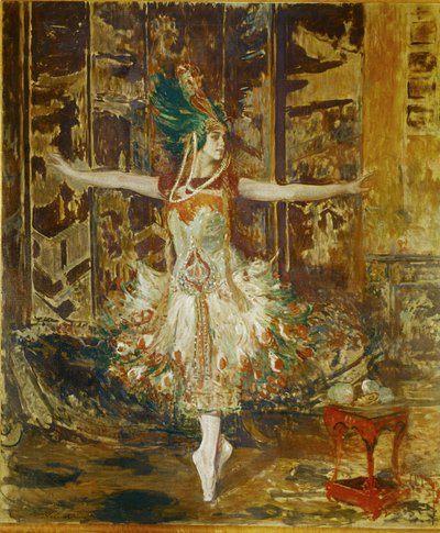 Tamara Karsavina tančí v baletu Igora Stravinského Pták Ohnivák... od Jacques-Emile Blanche