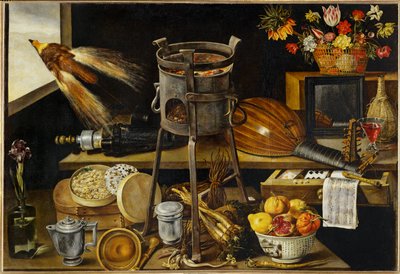 Les cinque sens et les quatres elements Pět smyslů a čtyři živly ... od Jacques (attr. to) Linard