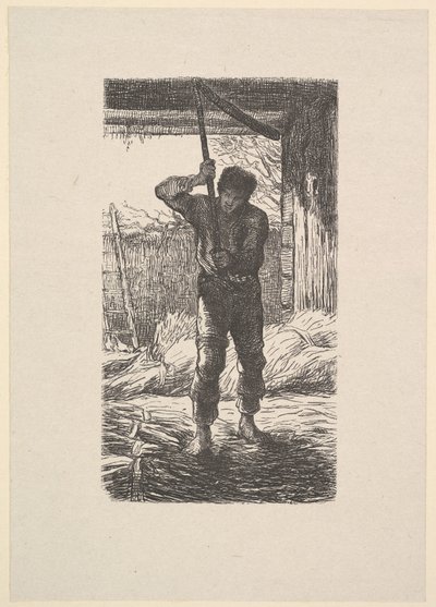 Muž mlátil pšenici, 1853. od Jacques Adrien Lavieille