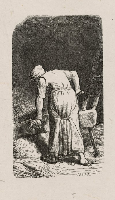 Žena drcení len od Jacques Adrien Lavieille