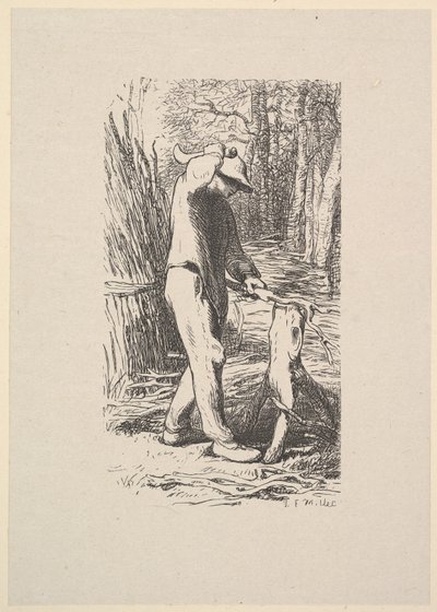 Dřevorubec dělá bubáka, 1853. od Jacques Adrien Lavieille
