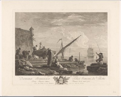 Postavy na břehu řeky v Levantě 1ere vue du Levant (název na objektu) od Jacques Aliamet