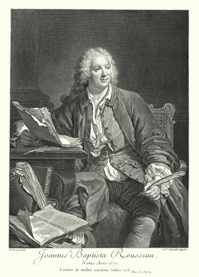 Jean-Baptiste Rousseau, francouzský básník a dramatik (rytina) od Jacques Andre Joseph Camelot (after) Aved