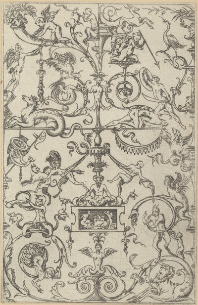 Groteskní panel, 1550. od Jacques Androuet Du Cerceau
