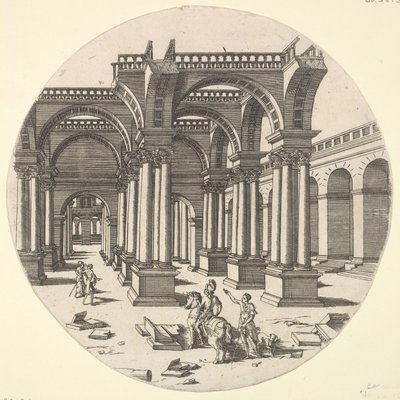 Perspectival View, Temple of Isis, 1551. od Jacques Androuet Du Cerceau
