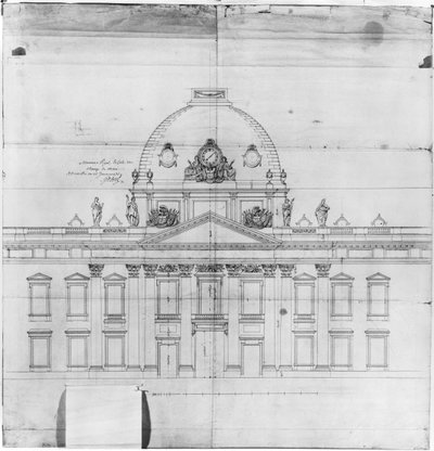 Návrh pro Ecole Militaire v Paříži, 1769 od Jacques Ange Gabriel