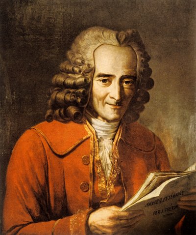 Francois Marie Arouet, dit Voltaire (1694-1778) francouzský spisovatel a filozof (litografie) od Jacques Augustin Catherine (after) Pajou